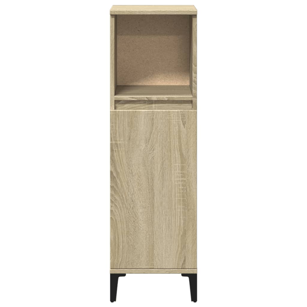 Badschrank Sonoma-Eiche 30x30x100 cm Holzwerkstoff