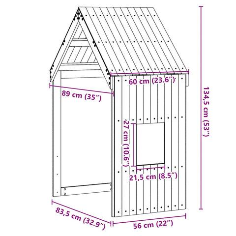 Dach für Kinderbett Wachsbraun 60x89x134,5 cm Massivholz