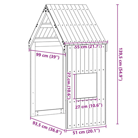 Dach für Kinderbett Wachsbraun 55x99x139,5 cm Massivholz