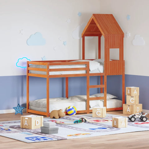 Dach für Kinderbett Wachsbraun 55x99x139,5 cm Massivholz