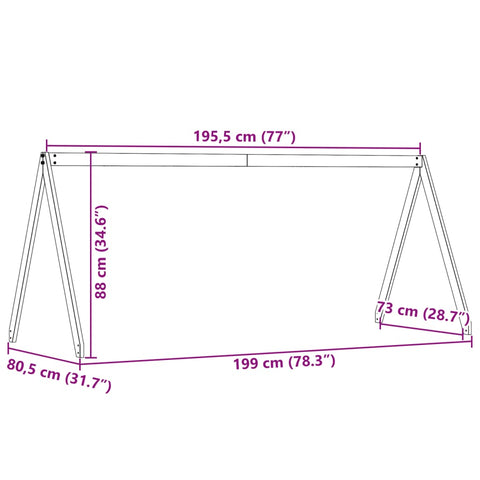 Dach für Kinderbett 199x80,5x88 cm Massivholz Kiefer
