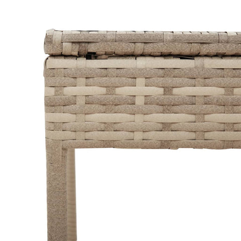 3-tlg. Sonnenliegen-Set mit Auflage Beige Poly Rattan