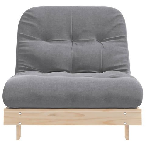 Futon Schlafsofa mit Matratze 80x206x11 cm Massivholz Kiefer