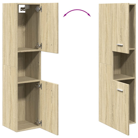 Badezimmerschrank Sonoma-Eiche 30x30x130 cm Holzwerkstoff