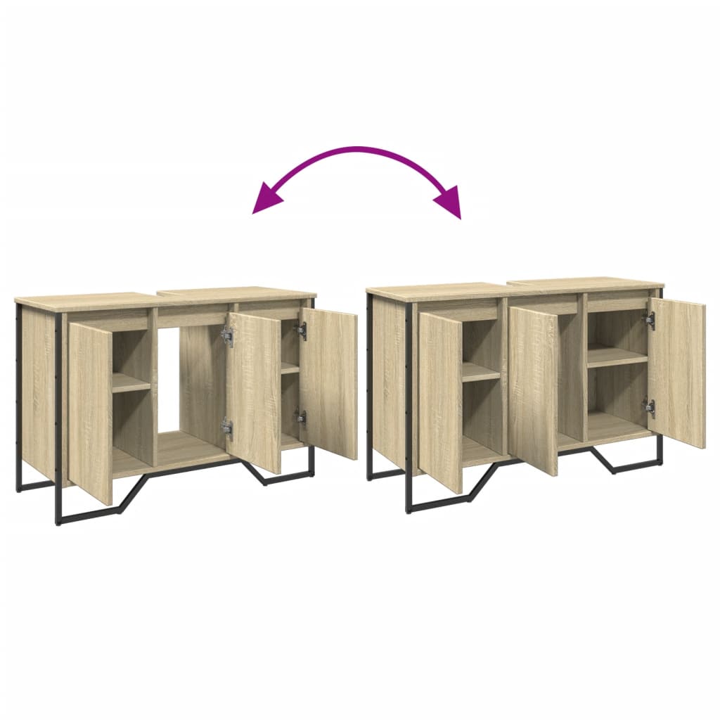 Waschbeckenunterschrank Sonoma-Eiche 91x35x60 cm Holzwerkstoff