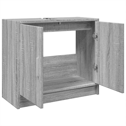 Waschbeckenunterschrank Grau Sonoma 63x29x55 cm Holzwerkstoff