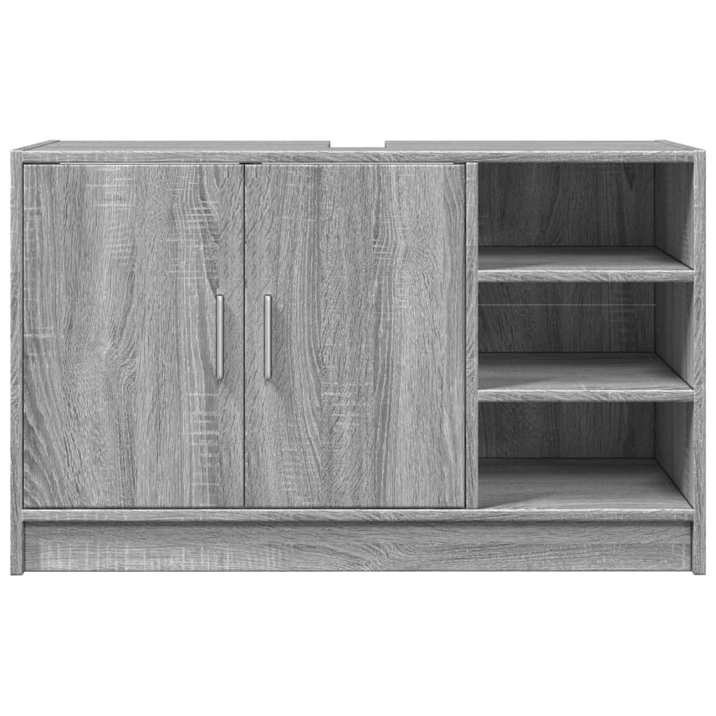 Waschbeckenunterschrank Grau Sonoma 90x29x55 cm Holzwerkstoff