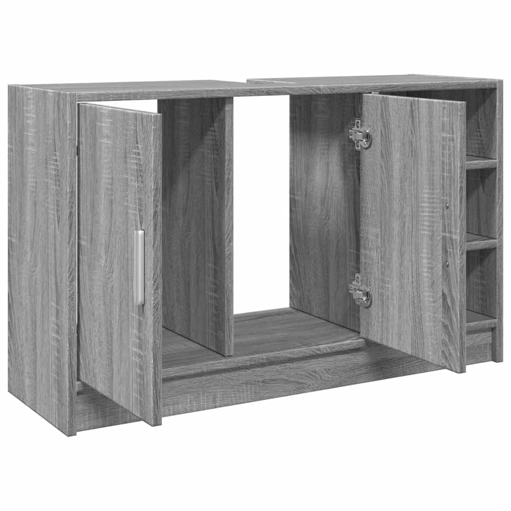 Waschbeckenunterschrank Grau Sonoma 90x29x55 cm Holzwerkstoff