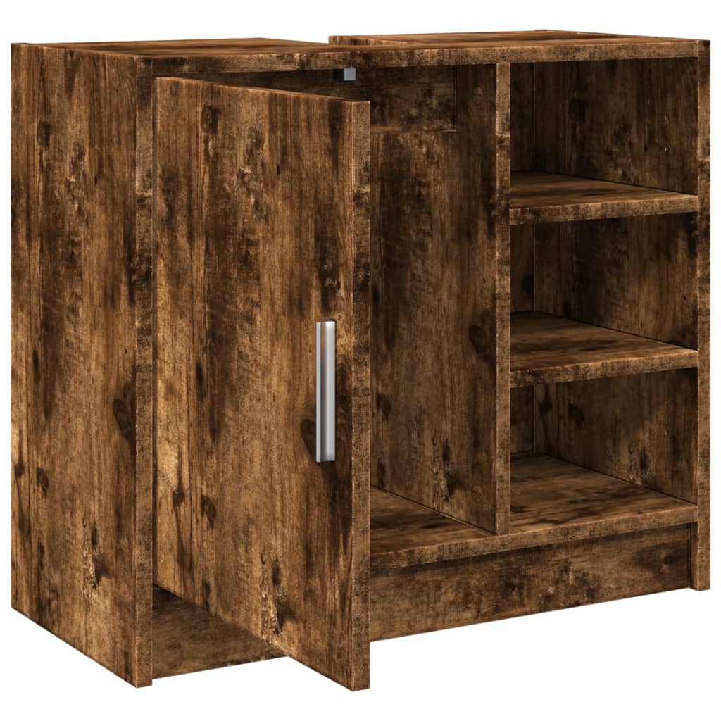 Waschbeckenschrank Räuchereiche 63x29x55 cm Holzwerkstoff