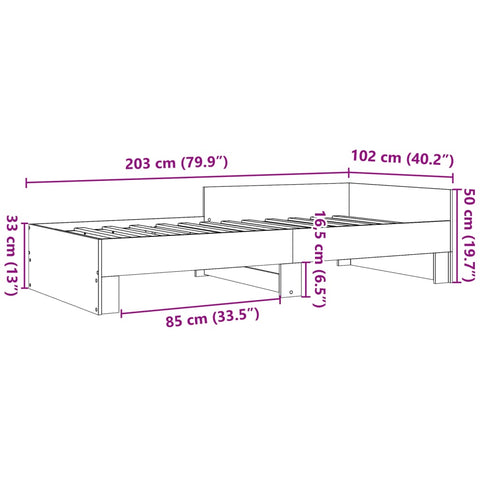 Bettgestell Schwarz 100x200 cm Holzwerkstoff