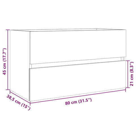 Waschbeckenunterschrank Sonoma-Eiche 80x38,5x45cm Holzwerkstoff