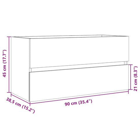 Waschbeckenunterschrank Sonoma-Eiche 90x38,5x45cm Holzwerkstoff