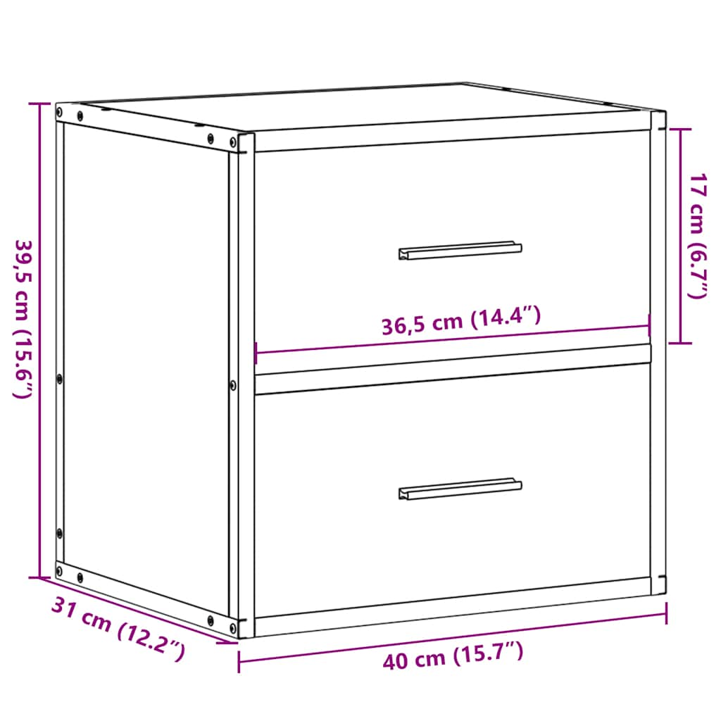 Wand-Nachttisch Sonoma-Eiche 40x31x39,5 cm