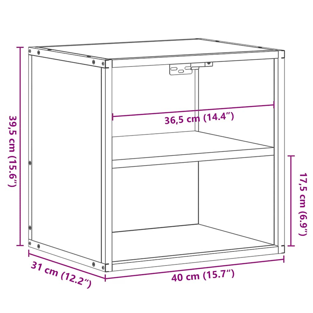 Wand-Nachttische 2 Stk. Schwarz 40x31x39,5 cm