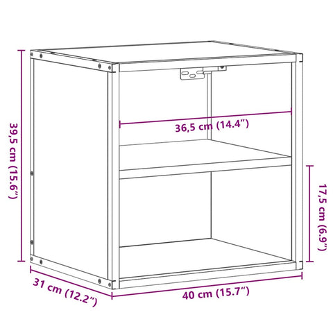 Wand-Nachttisch Sonoma-Eiche 40x31x39,5 cm