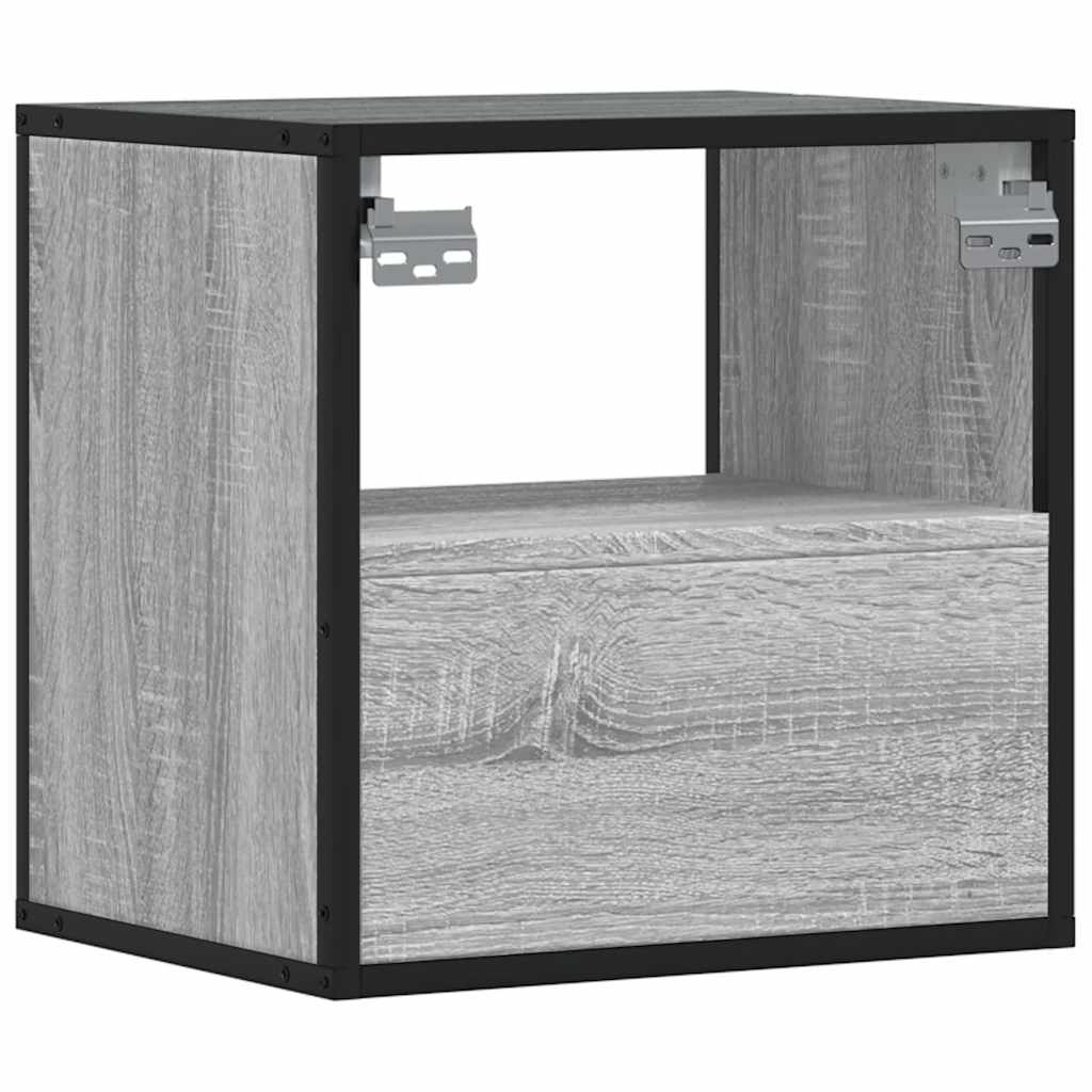 Wand-Nachttische 2 Stk. Grau Sonoma 40x31x39,5 cm