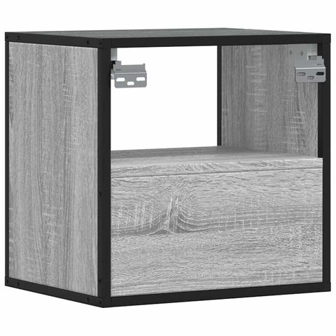 Wand-Nachttische 2 Stk. Grau Sonoma 40x31x39,5 cm