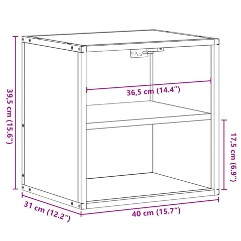 Wand-Nachttisch Braun Eichen-Optik 40x31x39,5 cm