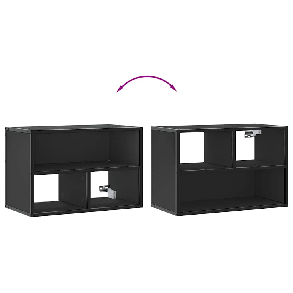 TV-Schrank Schwarz 60x31x39,5 cm Holzwerkstoff und Metall