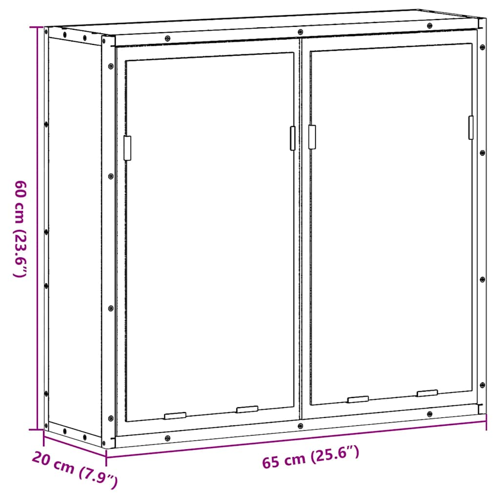 Bad-Spiegelschrank Grau Sonoma 65x20x60 cm Holzwerkstoff