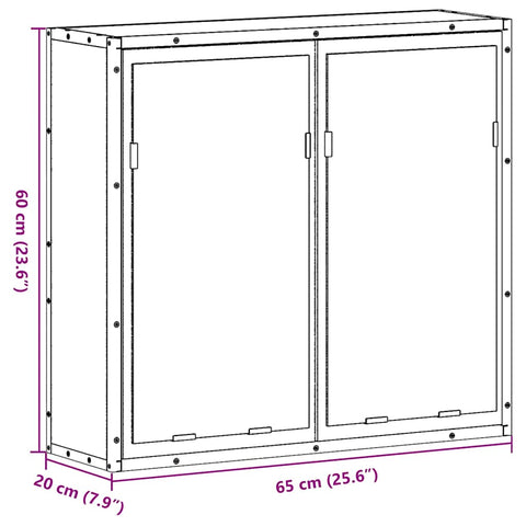 Bad-Spiegelschrank Grau Sonoma 65x20x60 cm Holzwerkstoff