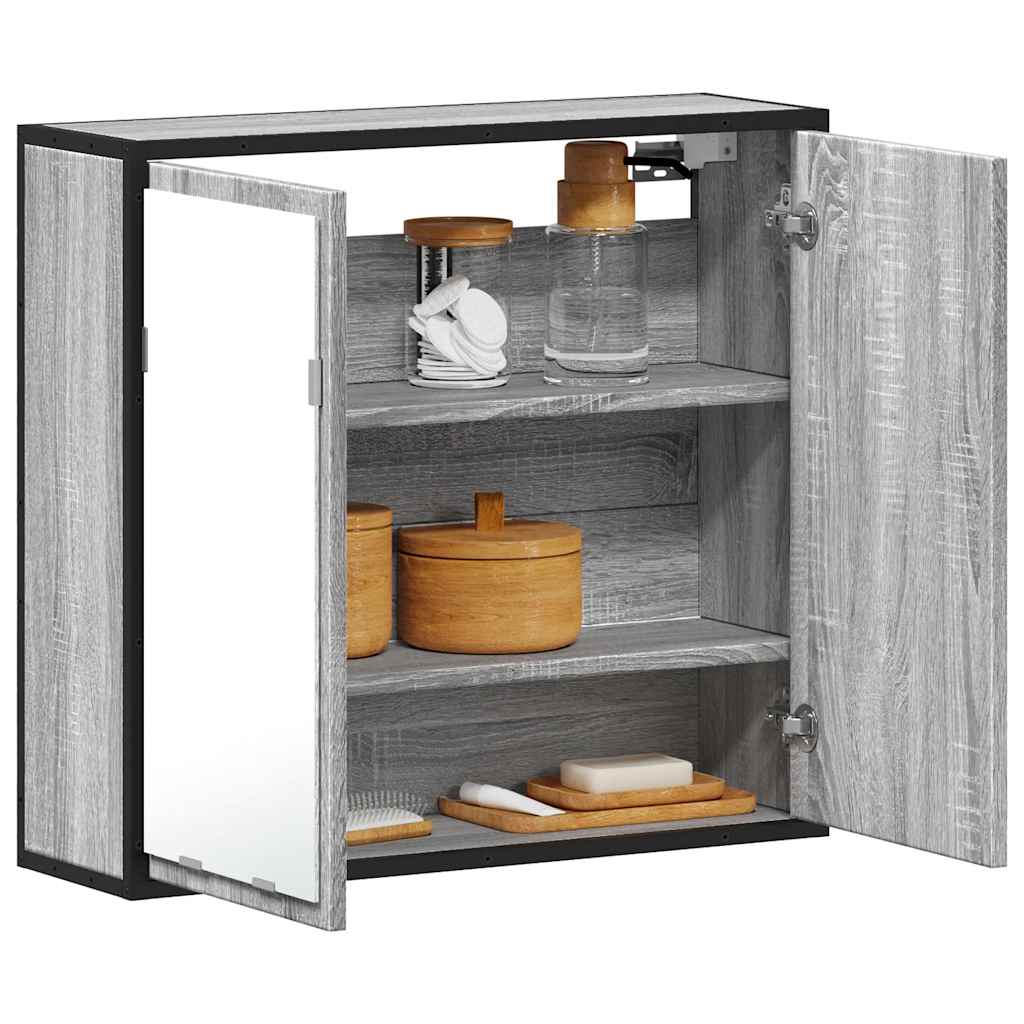 Bad-Spiegelschrank Grau Sonoma 65x20x60 cm Holzwerkstoff