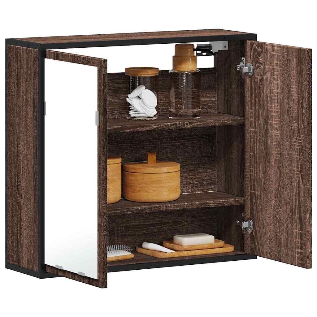 Bad-Spiegelschrank Braun Eichen-Optik 65x20x60 cm Holzwerkstoff