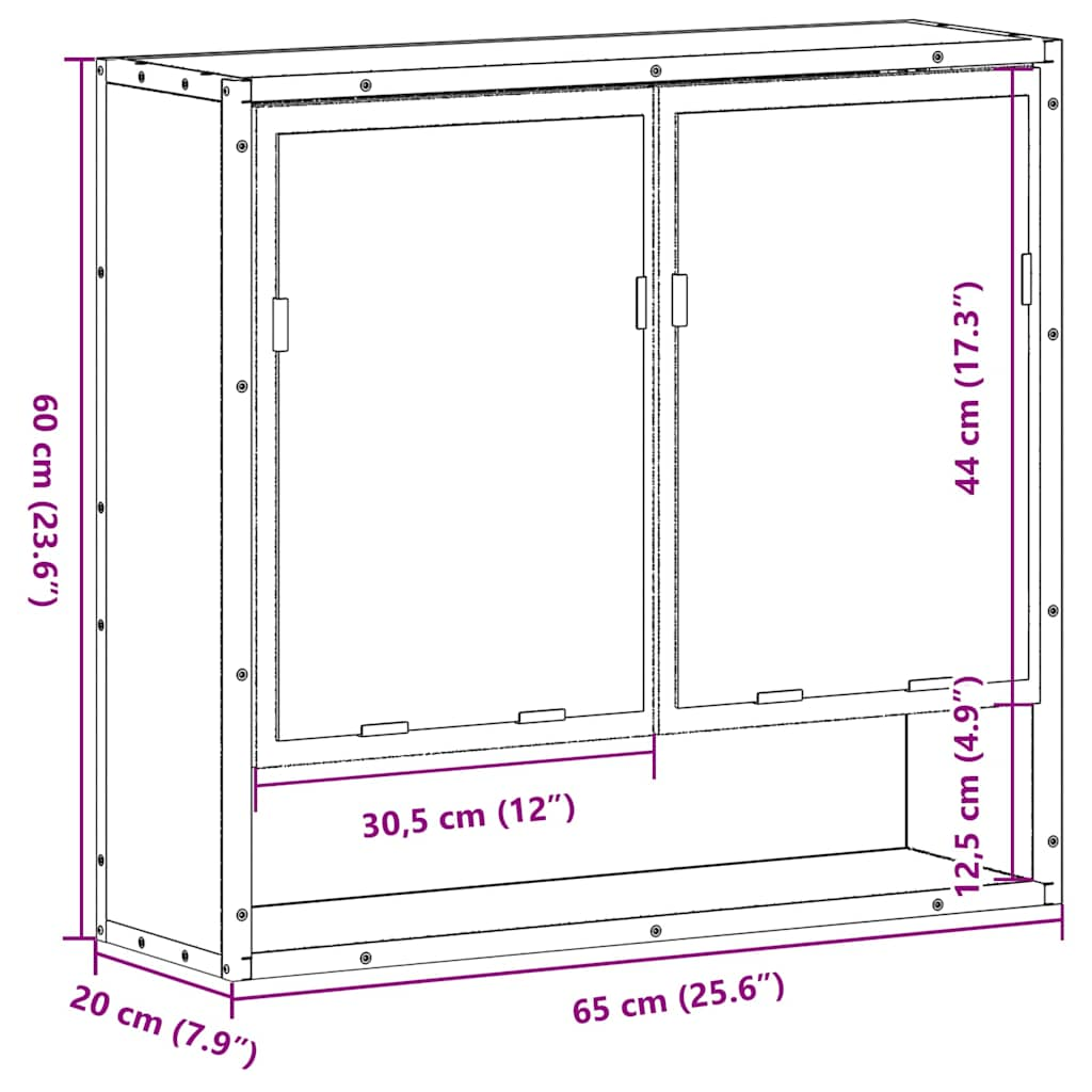 Bad-Spiegelschrank Räuchereiche 65x20x60 cm Holzwerkstoff