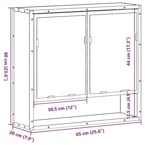 Bad-Spiegelschrank Räuchereiche 65x20x60 cm Holzwerkstoff