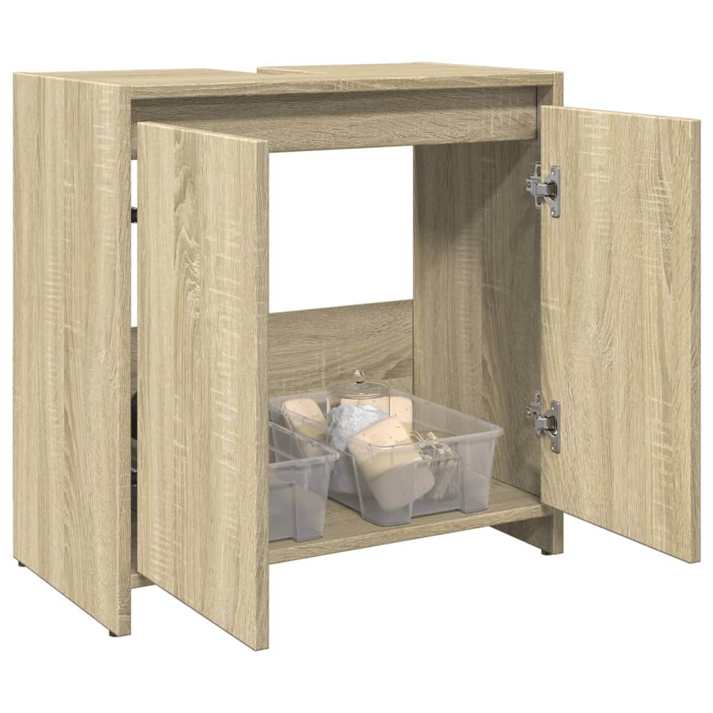 Waschbeckenunterschrank Sonoma-Eiche 60x33x60 cm Holzwerkstoff