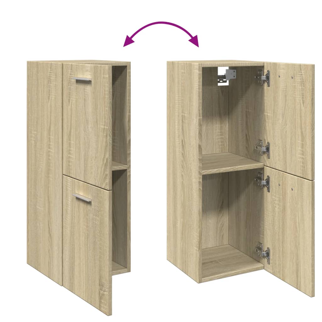 Badezimmerschrank Sonoma-Eiche 30x30x80 cm Holzwerkstoff