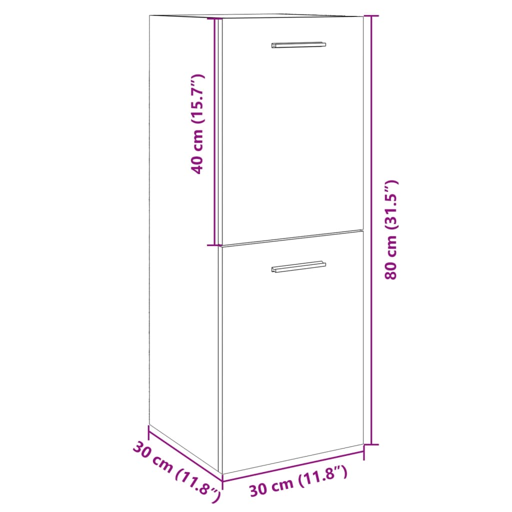 Badezimmerschrank Sonoma-Eiche 30x30x80 cm Holzwerkstoff