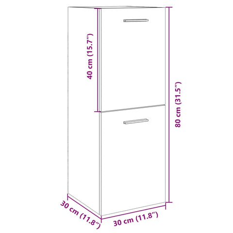 Badezimmerschrank Sonoma-Eiche 30x30x80 cm Holzwerkstoff