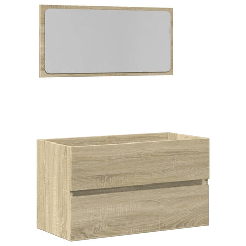 Badschrank mit Spiegel Sonoma-Eiche 80x38,5x45 cm