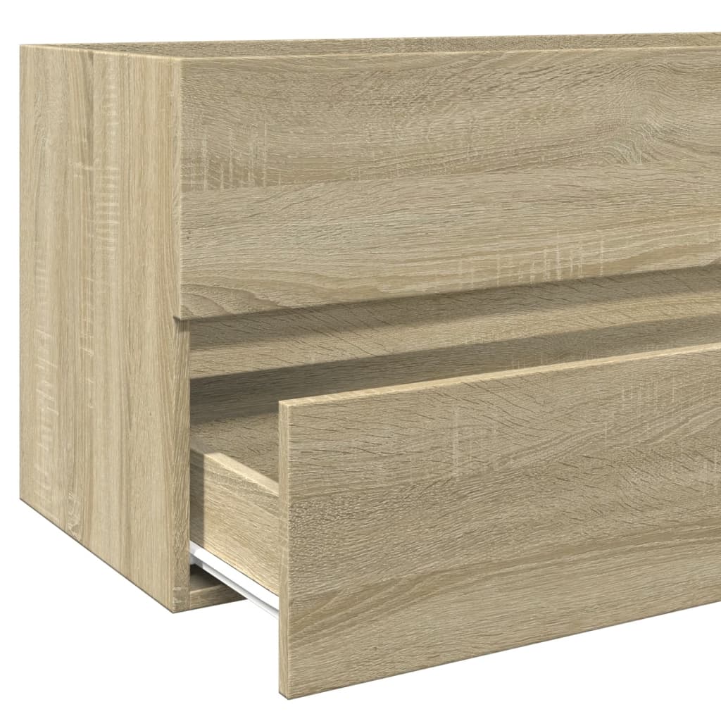 Badschrank mit Spiegel Sonoma-Eiche 80x38,5x45 cm