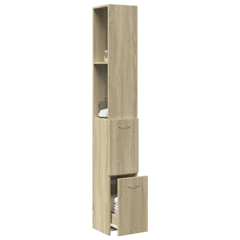 Badschrank Sonoma-Eiche 25x26,5x170 cm Holzwerkstoff