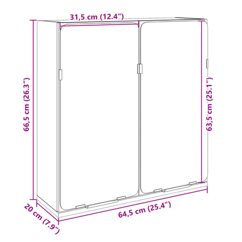 Bad-Spiegelschrank Sonoma-Eiche 64,5x20x66,5 cm Holzwerkstoff