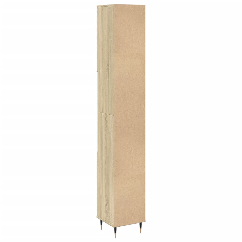 Badschrank Sonoma-Eiche 30x30x190 cm Holzwerkstoff