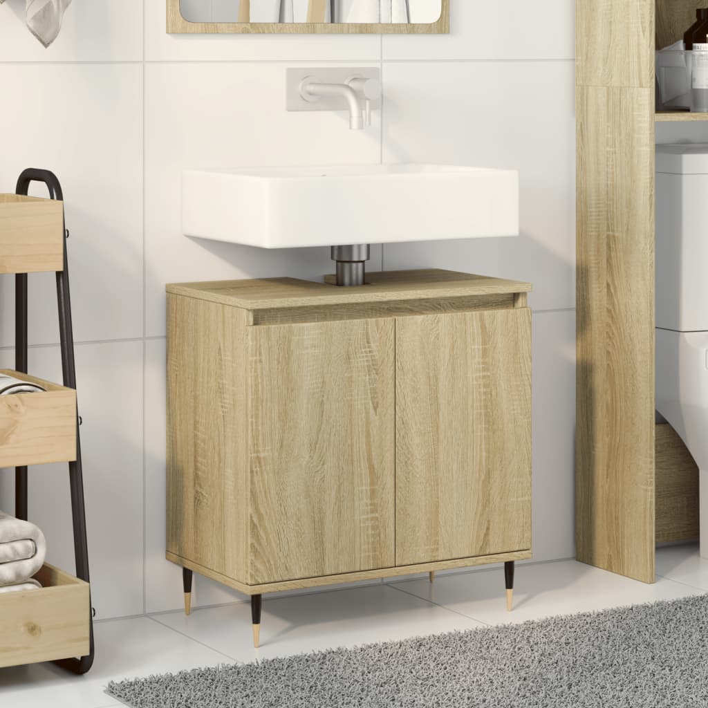 Badschrank Sonoma-Eiche 58x33x60 cm Holzwerkstoff