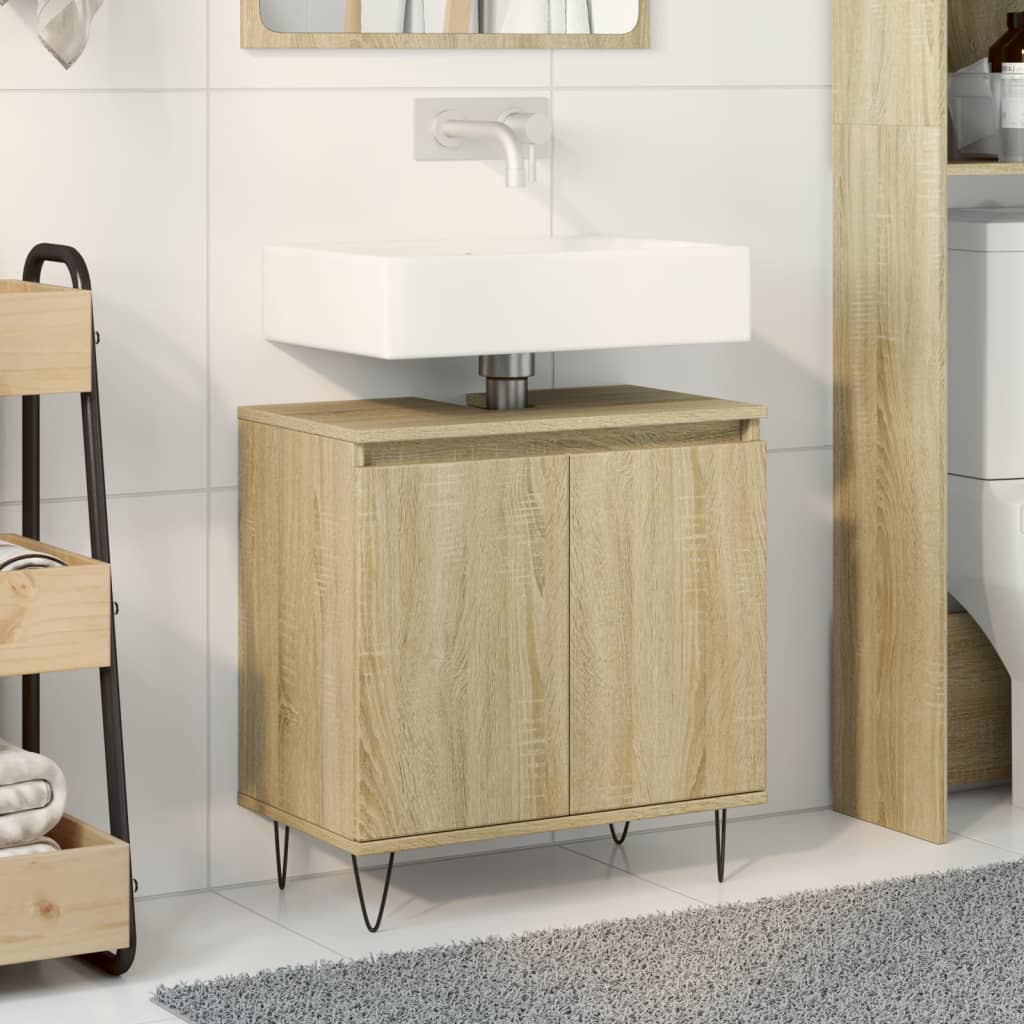 Badschrank Sonoma-Eiche 58x33x60 cm Holzwerkstoff