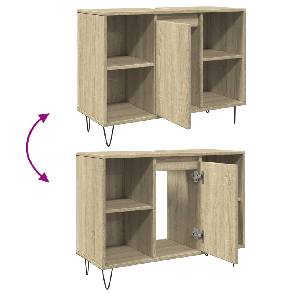 Badschrank Sonoma-Eiche 80x33x60 cm Holzwerkstoff