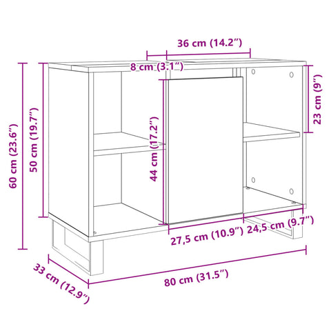 Badschrank Sonoma-Eiche 80x33x60 cm Holzwerkstoff