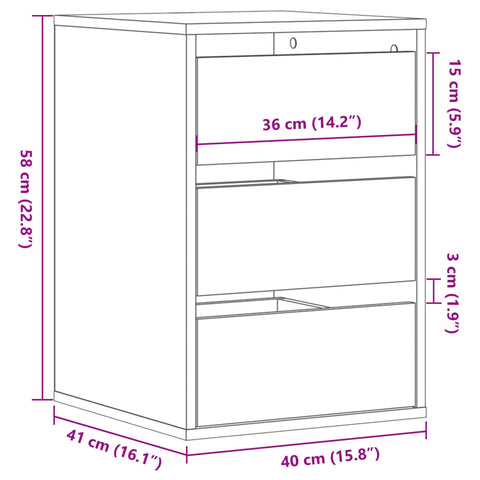 Kommode Betongrau 40x41x58 cm Holzwerkstoff