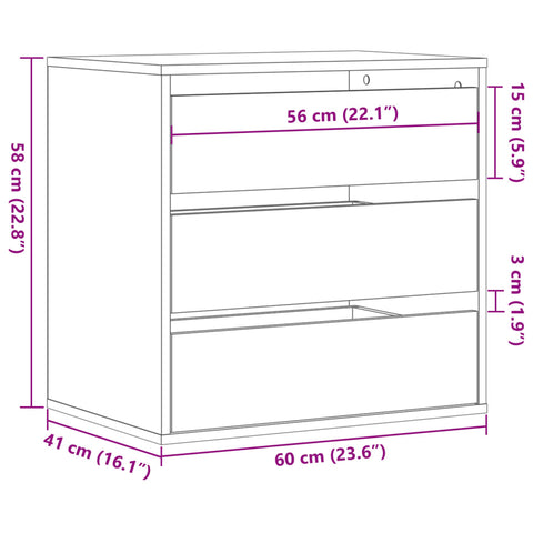 Kommode Betongrau 60x41x58 cm Holzwerkstoff