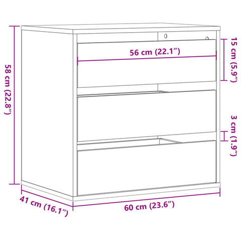 Kommode Braun Eichen-Optik 60x41x58 cm Holzwerkstoff