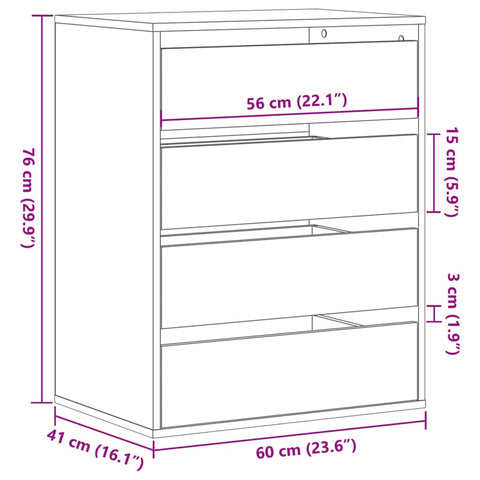 Kommode Sonoma-Eiche 60x41x76 cm Holzwerkstoff