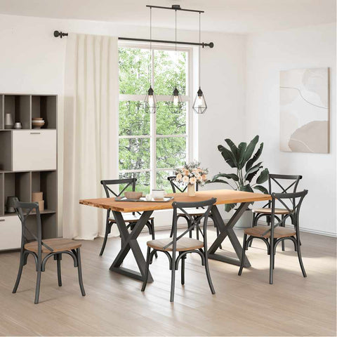 Esstisch Hellbraun 200x90x74 cm Massivholz Eiche Rechteckig