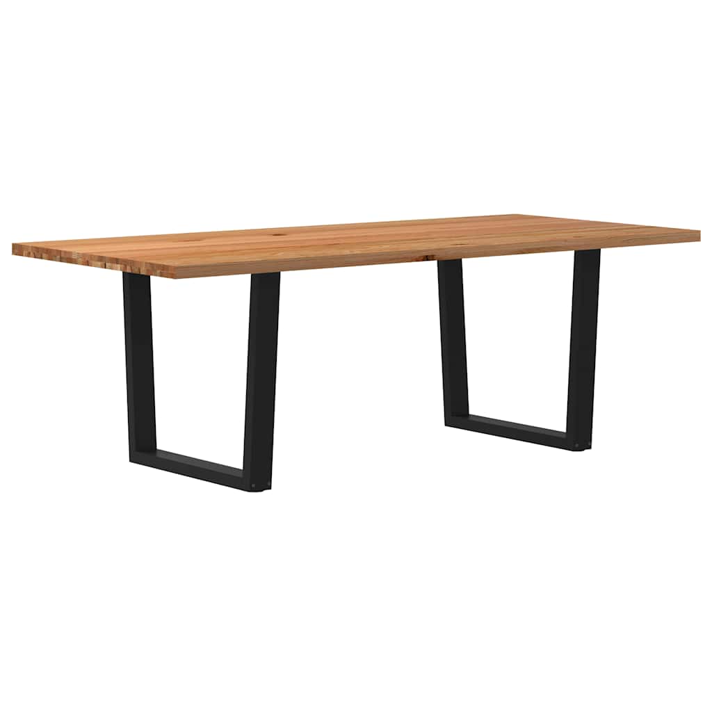 Esstisch mit Baumkanten 220x100x74 cm Massivholz Eiche