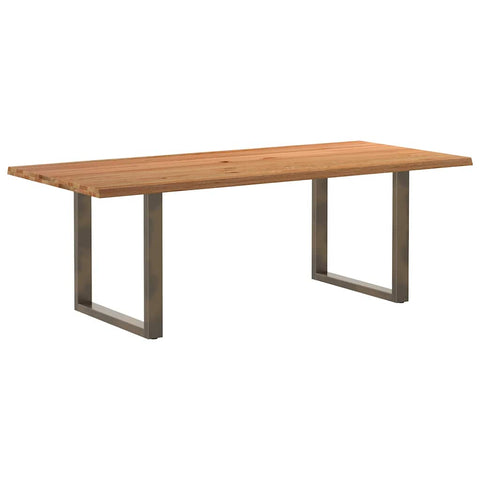 Esstisch mit Baumkanten 220x100x74 cm Massivholz Eiche Rechteck