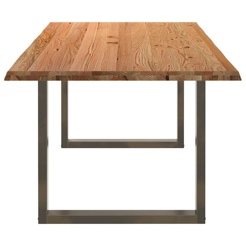 Esstisch mit Baumkanten 220x100x74 cm Massivholz Eiche Rechteck